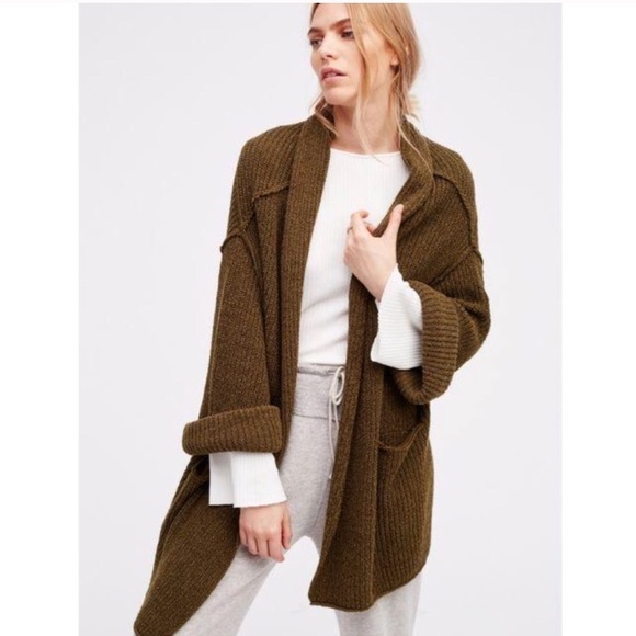 Free People Low Tide Green Cardigan 